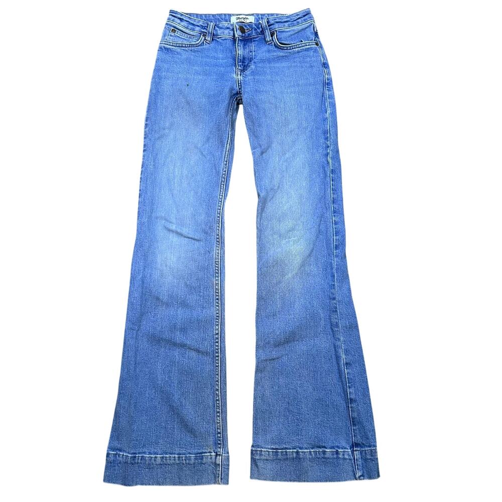 Wrangler Retro Slim Boot Low Rise Jeans 25x34 Western Blue Denim Stretch Womens